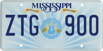 MS license plate ZTG900