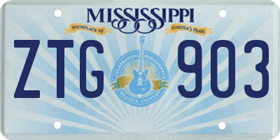 MS license plate ZTG903