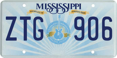 MS license plate ZTG906