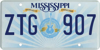 MS license plate ZTG907