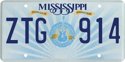 MS license plate ZTG914