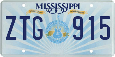MS license plate ZTG915