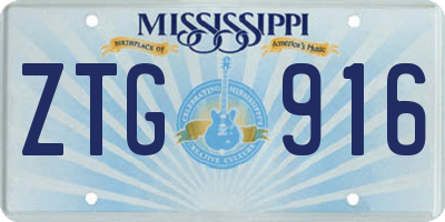 MS license plate ZTG916