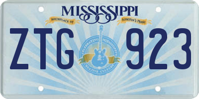 MS license plate ZTG923