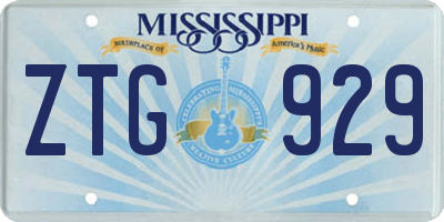 MS license plate ZTG929