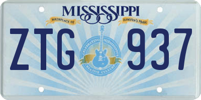 MS license plate ZTG937