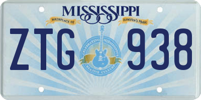 MS license plate ZTG938