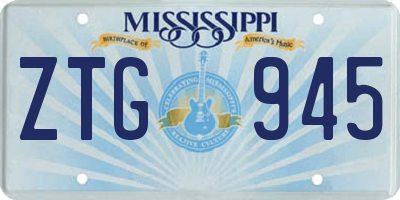 MS license plate ZTG945
