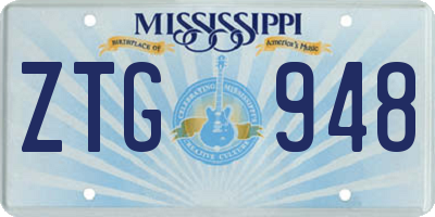 MS license plate ZTG948