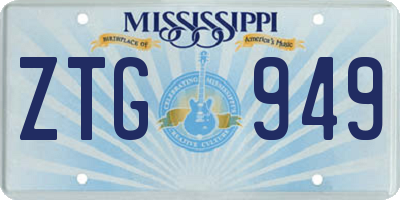 MS license plate ZTG949