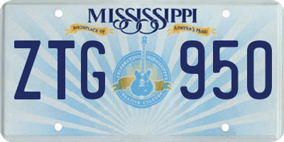 MS license plate ZTG950