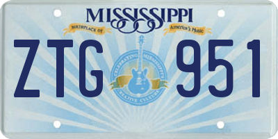 MS license plate ZTG951