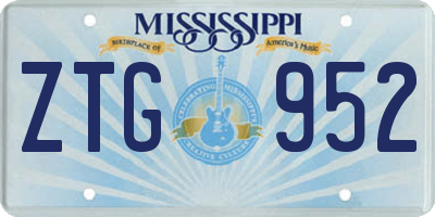 MS license plate ZTG952