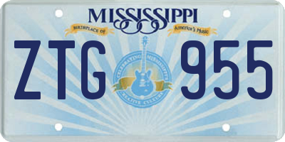 MS license plate ZTG955