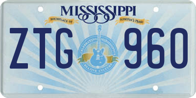 MS license plate ZTG960