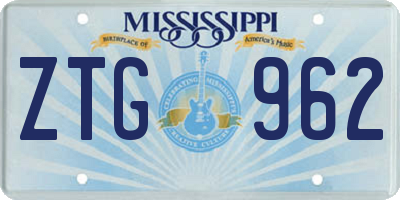 MS license plate ZTG962