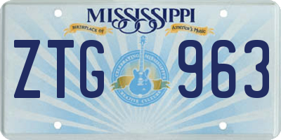 MS license plate ZTG963