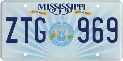 MS license plate ZTG969