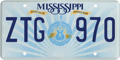 MS license plate ZTG970