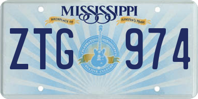 MS license plate ZTG974