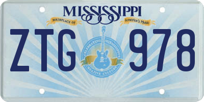 MS license plate ZTG978