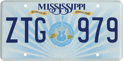 MS license plate ZTG979