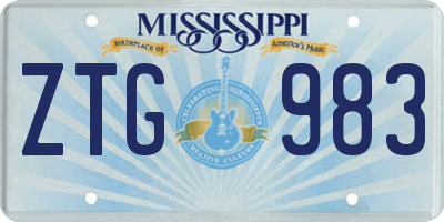 MS license plate ZTG983