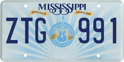 MS license plate ZTG991