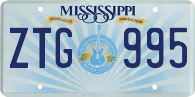 MS license plate ZTG995