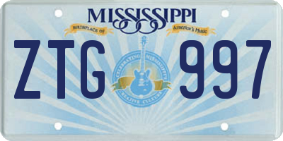 MS license plate ZTG997