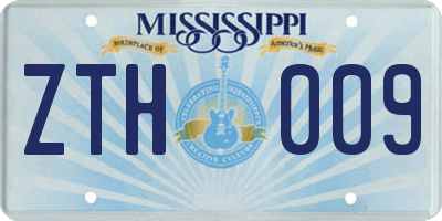 MS license plate ZTH009