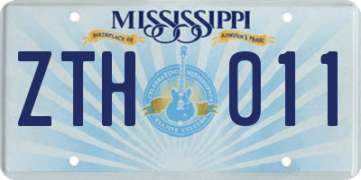 MS license plate ZTH011