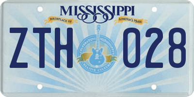 MS license plate ZTH028