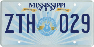 MS license plate ZTH029
