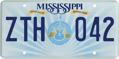 MS license plate ZTH042