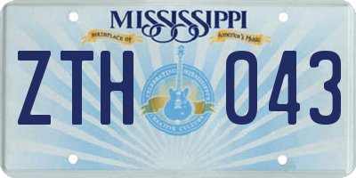 MS license plate ZTH043