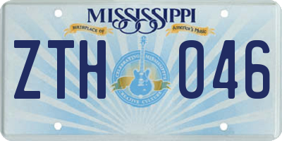 MS license plate ZTH046