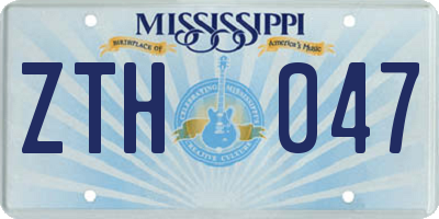 MS license plate ZTH047
