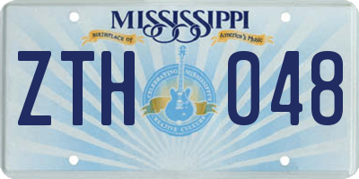 MS license plate ZTH048