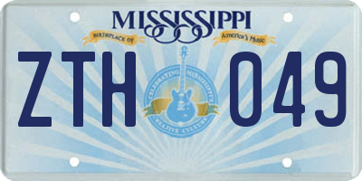MS license plate ZTH049