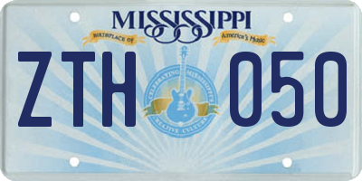 MS license plate ZTH050