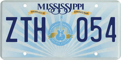 MS license plate ZTH054
