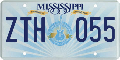MS license plate ZTH055