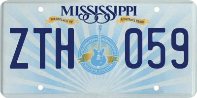 MS license plate ZTH059