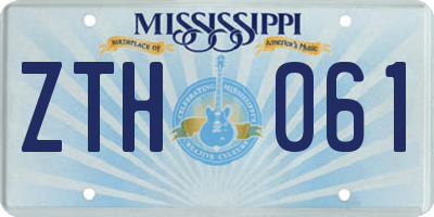 MS license plate ZTH061