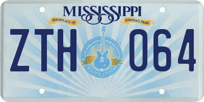 MS license plate ZTH064