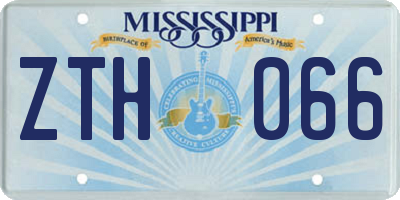 MS license plate ZTH066