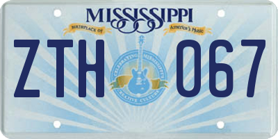 MS license plate ZTH067