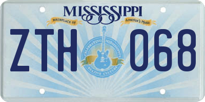 MS license plate ZTH068