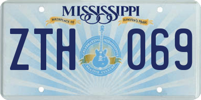 MS license plate ZTH069